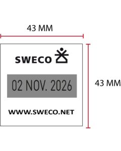 Stempelplatte für Colop Printer Q43D mit Datum | 43x43mm