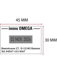 Stempelplatte für Beispiel Colop Classic 2360 mit Datum | 45x30mm
