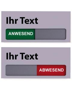 Türschild mit Schieber | Silber | 120x55mm