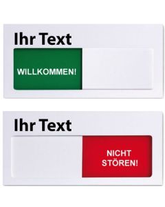 Türschild mit Schieber | Weiß | 150x70mm