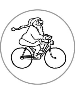 Siegelstempel | Weihnachtsmann auf dem Fahrrad | Ø25mm