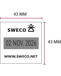 Beispiel Stempelplatte für Colop Printer Q43D mit Datum | 43x43mm