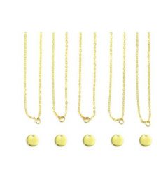 Necklace Set | Small Circle | Gold | 5 pieces | ImpressArt 
