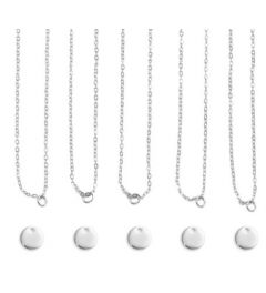  Necklace Set | Large Circle | Silver | 5 pieces | ImpressArt