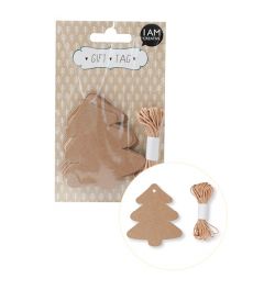 Gift Tags | Christmas Tree | Brown | 20 pieces