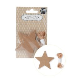 Gift Tags | Star | Brown | 20 pieces