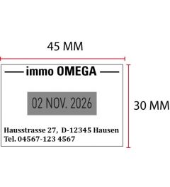 Stempelplatte für Beispiel Colop Classic 2360 mit Datum | 45x30mm