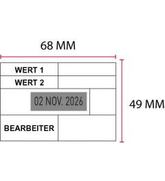 Beispiel Stempelplatte für Colop Classic 2860 mit Datum | 68x49mm