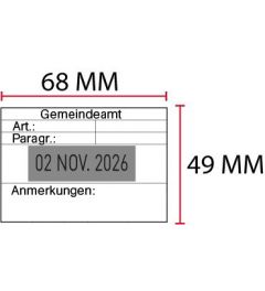 Beispiel Stempelplatte für Colop Expert 3860 mit Datum | 68x49mm