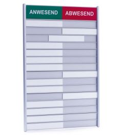 Frei beschriftbare Firmenbeschilderung (Anwesend - Abwesend u. a.) | 15 Namen