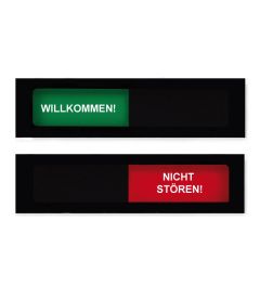 Türschild mit Schieber | Schwarz | 120x30mm