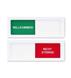 Türschild mit Schieber | Weiß | 150x55mm