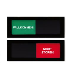 Türschild mit Schieber | Schwarz | 150x55mm