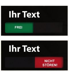 Türschild mit Schieber | Schwarz | 120x55mm