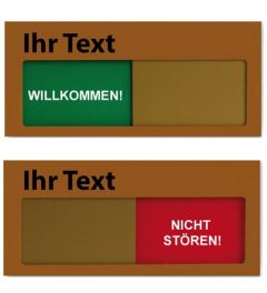 Türschild mit Schieber | Bronze | 150x70mm