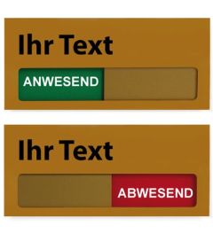 Türschild mit Schieber | Bronze | 120 x 55 mm