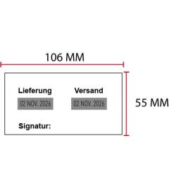Beispiel Stempelplatte für Colop Expert 3960 mit zweifachem Datum | 106x55mm