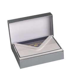 Crown Mill | 25 sheets and envelopes | with colorful piping and lining | A5 | white-dark blue