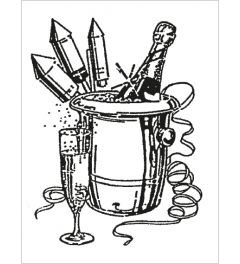 Champagne and Fireworks | Hand Stamp