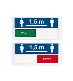 Sliding Sign | 120 x 55 mm | Distance Directive | Men/Women