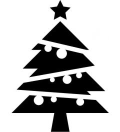 Decorated Christmas Tree | Hand Stamp