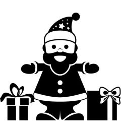 Weihnachtsstempel | Weihnachtsmann mit Geschenken