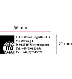 Beispiel Stempelplatte für Trodat Printy 4913 | 56x21mm