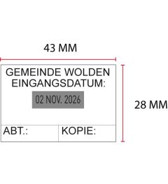 Beispiel Stempelplatte für Posta LL8021 | 43x28mm