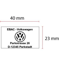 Beispiel Stempelplatte für Trodat Professional 5200 | 40x23mm