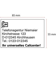 Beispiel Stempelplatte für Trodat Professional 5211 | 85x55mm