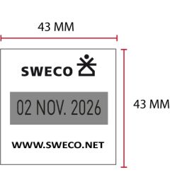 Beispiel Stempelplatte für Colop Printer Q43D mit Datum | 43x43mm