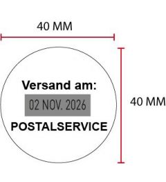 Beispiel Stempelplatte für Colop Expert R3040 mit Datum | Ø40mm