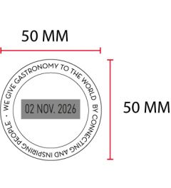 Stempelplatte für Beispiel Colop Printer R50D mit Datum | Ø50mm