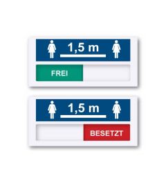 Türschild mit Schieber | Frau-Frau | 120x55mm | Entfernungs- richtlinie