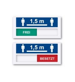 Türschild mit Schieber | Mann-Mann | 120x55mm | Entfernungs- richtlinie