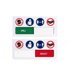 Sliding Sign | 120 x 55 mm | White | Health Guidelines